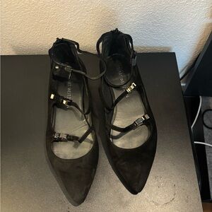 Stuart Weitzman Black Suede Flats